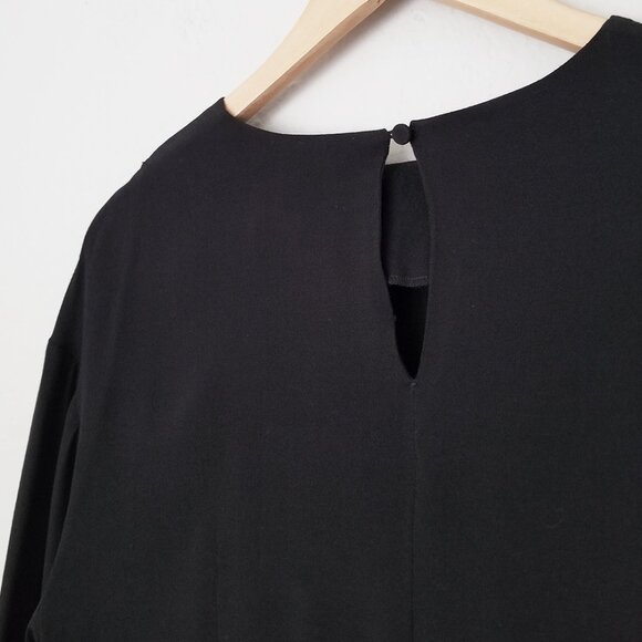 NEW & Other Stories Oversized Sleeve Blouse Black Size 4 Viscose Crepe Classic - Picture 15 of 16